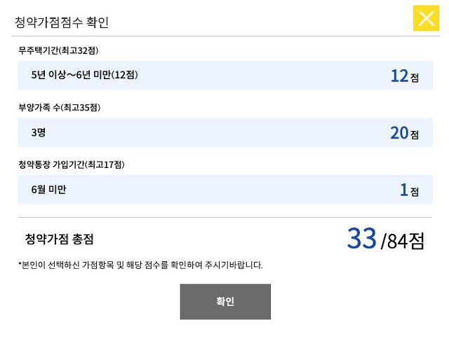 청약가점제 획득