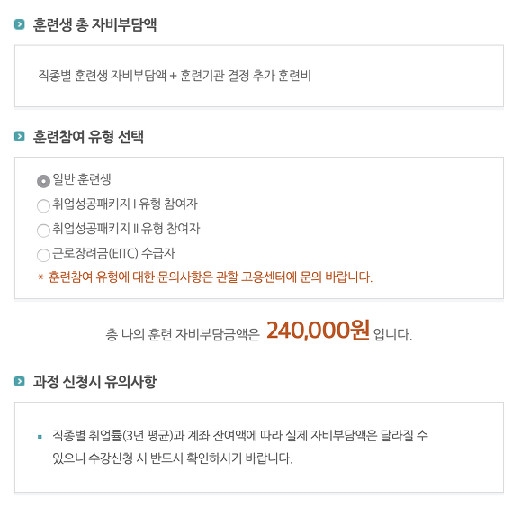 요양보호사 국비지원 비용