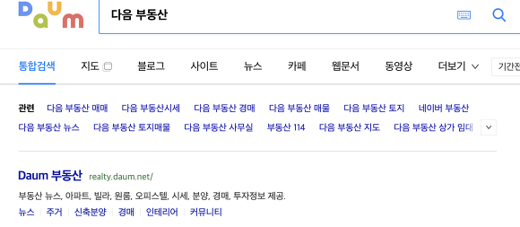 다음 부동산 검색