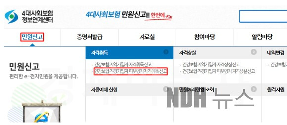 건강보험 피부양자 자격 4대 사회보험