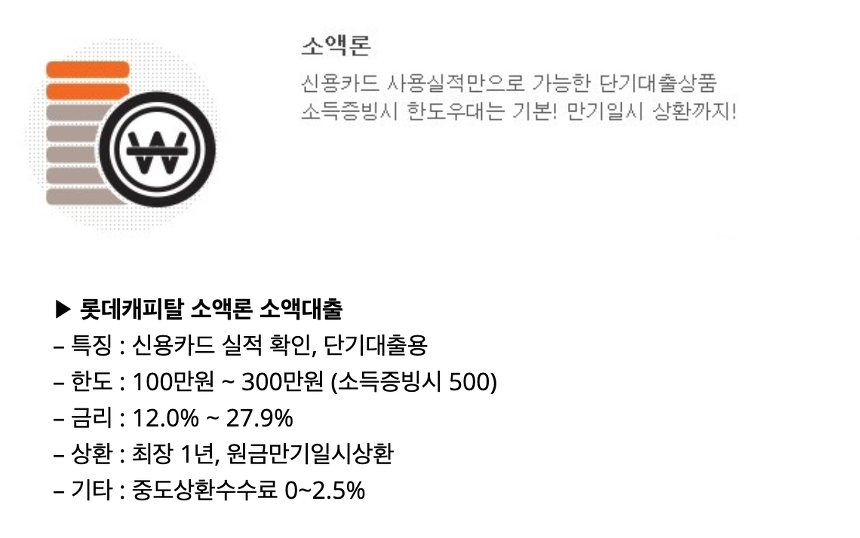 무직자소액대출 롯데캐피탈